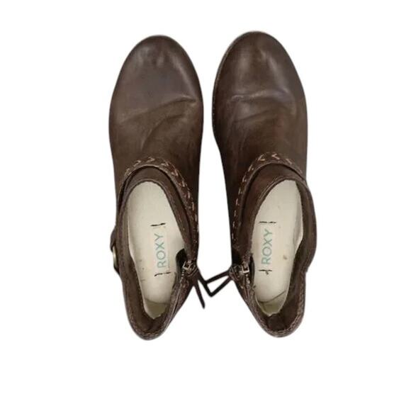 Roxy Shoes Womens 7 Booties Western Harness Fashion Brown Zip Casual Ankle Boot - Picture 8 of 14